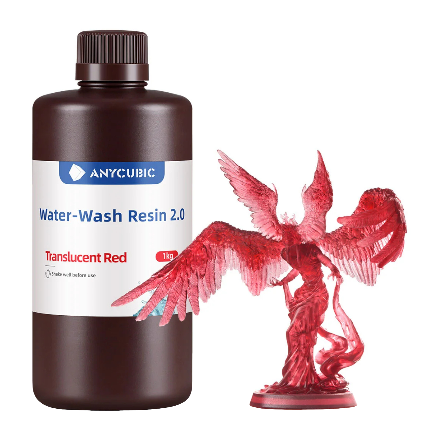 Anycubic Water Wash Resin 2.0 – Translucent Red 1 Anycubic Water Wash Resin 2.0 – Translucent Red