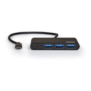 Port-USB-Type-C-to-3-x-USB3.0-and-1-x-Type-C-PD-30cm-4-Port-Hub-Black-1