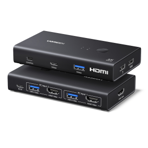 AK502-75246 UGreen HDMI 2.0 KVM Switch 2-In-1 Out