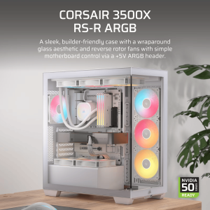CC-9011323-WW Corsair 3500X RS-R ARGB Mid-Tower PC Case – White