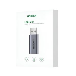 UGREEN CM383-80864 USB-A to 3.5mm Audio Jack External Sound Adapter - Silver