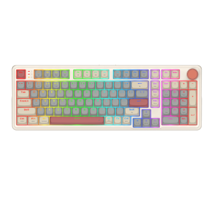 RD-K768WGR-WL Redragon EISA 100 Retro RGB Wireless Mechanical Keyboard - Cream/Grey